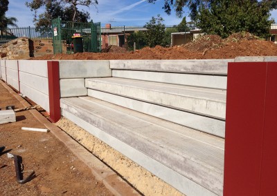 Concrete sleeper retaining wall Elizabeth East